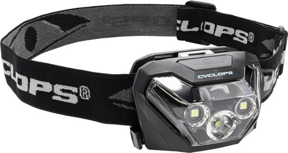Cyclops HL500, 500 Lumen Red/White LED Headlamp, Black 