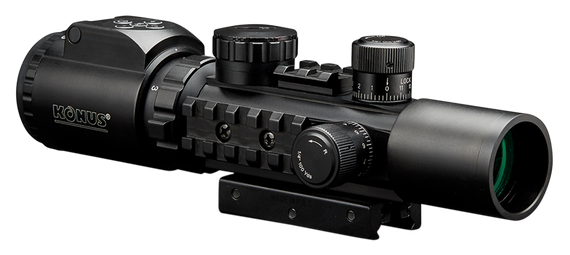 Konus KonusPro AS-34, 2-6x28mm LPVO Riflescope, Dual Red/Green Illuminated Mil-Dot Reticle, 34mm Tube, Matte Black 