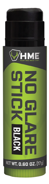 HME No Glare Stick Black, Hunting Face Paint, Black Finish 