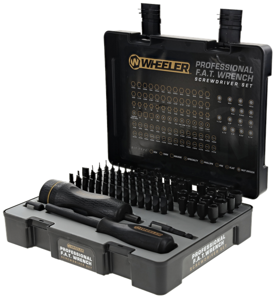 Wheeler Pro F.A.T. Wrench Screwdriver Set, 100-Piece Gunsmithing Kit, Black 