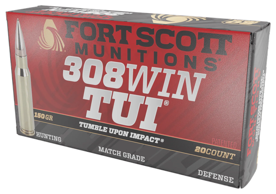 Fort Scott Munitions 308 Win TUI, 150gr Solid Copper Spun, Match Grade Rifle Ammunition, 20 Rds 