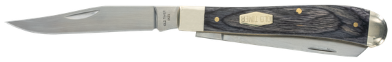 Old Timer Heritage Series Trapper 940T, 3.00" Clip Point/Spey D2 Steel Blades, 3.70" Gray Wood Laminate Handle 