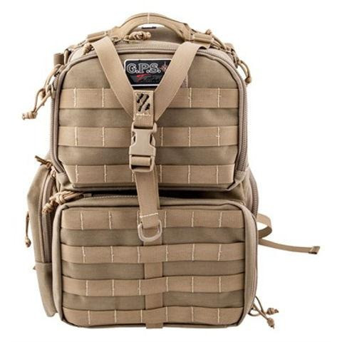 G.P.S. Tactical Range Backpack, Holds 3 Handguns, Tan 