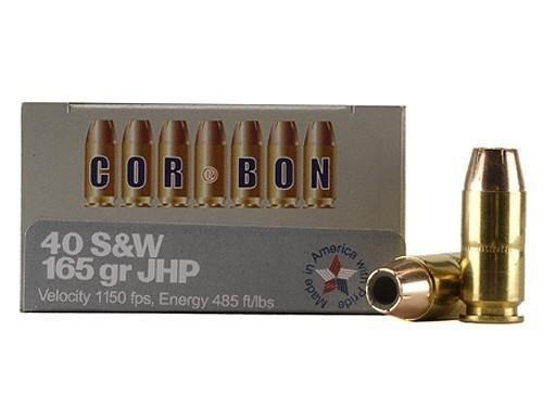 Cor-Bon Self-Defense JHP Handgun Ammunition, 40 S&W, 165 gr JHP 