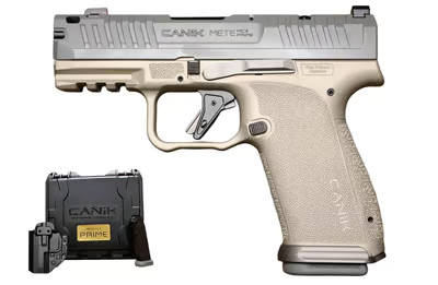 Canik METE MC9 Prime, RMSc Optic Cut, 9MM, 3.64" Ported Barrel, 17 Rds, Champagne And Bullshark Grey 