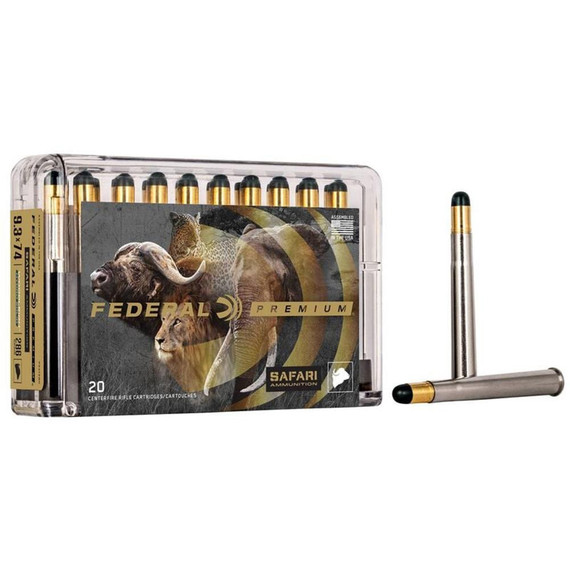 Federal Premium Safari Woodleigh Hydro Solid Rifle Ammunition, 9.3x74R, 286gr, 20 Centerfire Rifle Cartridges 