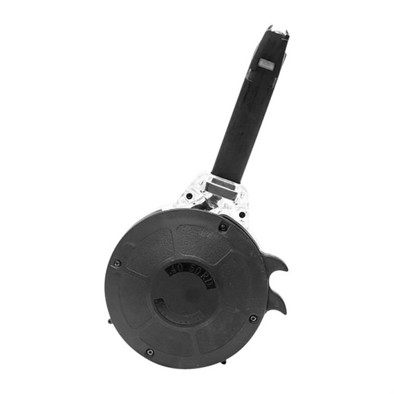 KCI USA KCI-MZ028, Magazine, 50 RDs, Polymer/Steel Drum, Black 