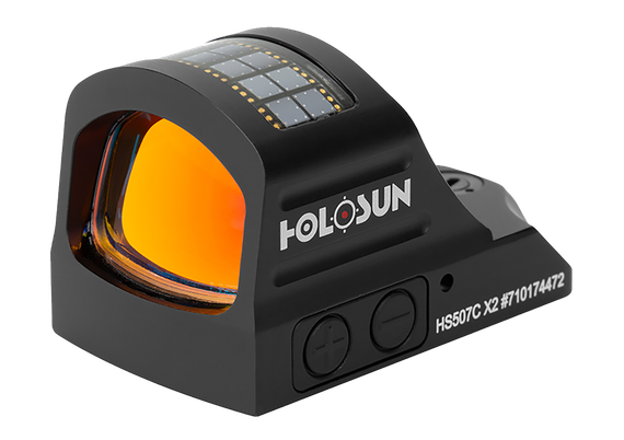 Holosun 507C-X2 Red Dot, Multi-Reticle, Solar Failsafe, Black - 810047071174 