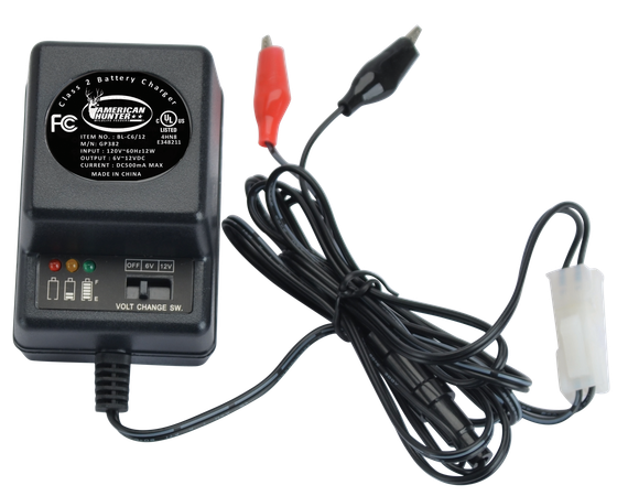 American Hunter BL-C6/12, 6/12 Volt Battery Charger, Black 