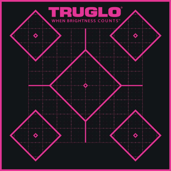 Truglo TRU-SEE Handgun Self-Adhesive Targets, 12x18, Pink, 6 Pack 