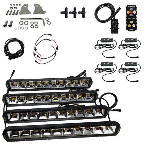 Foxpro Mud Cutter Light Kit, 4-Pack Adjustable LED Bowfishing Lights, Black 