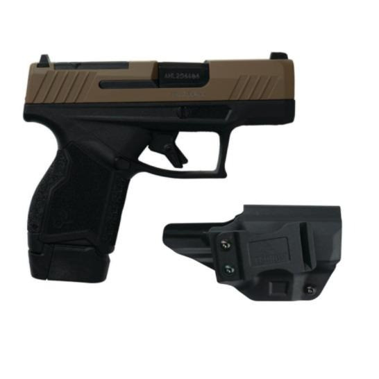 Taurus GX4, w/ Holster & 3 Mags, 9MM, 3.06" Barrel, 13 Rds, Black/Troy Coyote Brown 