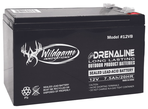 Wildgame Innovations Edrenaline, 12V Tab Style Rechargeable Battery, Black 