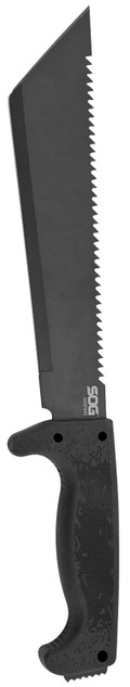 SOG SOGfari Tanto Machete, 10.00" Blade, Sawback, Black 