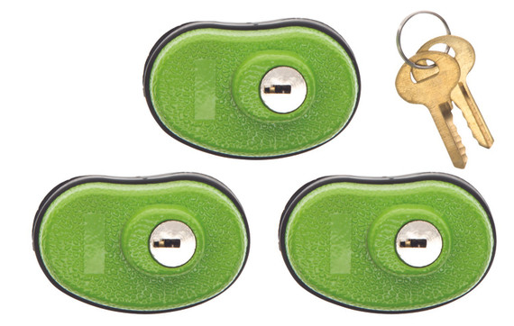 Lockdown Keyed Trigger Lock, 3-Pack, Green Rubber Finish 