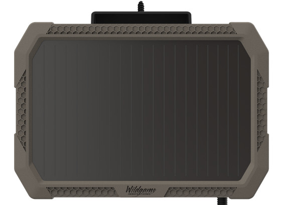 Wildgame Innovations Sol-Pak Solar Battery Pack, 3,000mAh Rechargeable Solar Power, Weather-Resistant Housing, USB-C Charging Port, Tan 