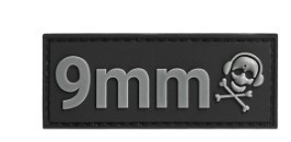 G-Code Tactical Caliber Patch 9MM, Velcro, Grey/Black Finish 