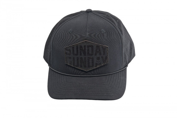 Blackstone Hat, Black, Leather Sunday Gunday Patch 