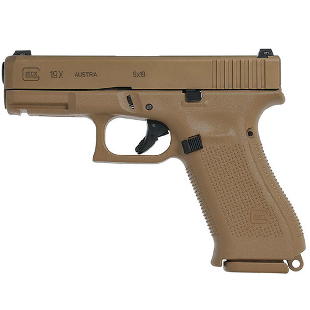 GLOCK 19X Gen5, 9MM, 4.02" Barrel, 17/19 Rds, Coyote Brown