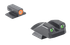 Meprolight Hyper-Bright, 9MM, Self-Illuminated Tritium Night Sight Set, Orange Front/Green Rear, Black 