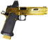 Tee Gun Vault Taran Tactical Innovations JW3 Combat Master Optic Ready 2011 w/ Trijicon SRO 2.50 MOA, 9MM, 5.40" Ported Bull Barrel, 20 RDs, RMR Optic Cut, LiteSpeed FCG, Combat Master Slide Cuts, TTI Phantom Grip, Gold 