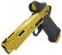 Tee Gun Vault Taran Tactical Innovations JW3 Combat Master Optic Ready 2011 w/ Trijicon SRO 2.50 MOA, 9MM, 5.40" Ported Bull Barrel, 20 RDs, RMR Optic Cut, LiteSpeed FCG, Combat Master Slide Cuts, TTI Phantom Grip, Gold 