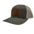 Glock Patriot Trucker Hat, Tan Glock Flag Patch, Mesh Back, Dark Grey/Tan 