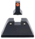 Trijicon GL201C601134 Suppressor/Optic Height Sights, Green/Tritium Orange Outline Front Sight, Green/Tritium Black Outline Rear Sight, Fits Glock 17/17L/19/22 - 719307620605 