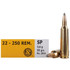 Sellier & Bellot 22-250 REM, 55GR SP, 20 Rds, Brass Casing 