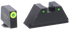 AmeriGlo GL252, Optic Compatible Sight Set, XL Tall, Green Tritium LumiGreen Outline Front Sight, Green Tritium Black Outline Rear Sight, Black Finish - 644406907008 
