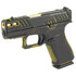 Glock 43X, 9MM, 3.41" Barrel, 10 Rds, Custom Distressed Black and Yellow Cerakote - 810188101303 