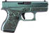 Glock G42, 380 ACP, 3.25" Barrel, 6+1 Rds, Mako Green Cerakote w/Hibiscus - 810105518832 