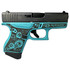 Glock G43, 9MM Luger, 3.41" Barrel, 6 Rds, Robin's Egg Blue and Paisley - 688099401269 