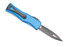 Microtech Hera 702-1BL, 3.125" Black Double Edge Dagger Blade, Blue Aluminum Handle, Thumb Slide OTF Automatic - 841768148678 