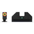 XS Sights F8 Night Sight, Fits Glock 42 & 43, Green with Orange Outline Front, Green Rear, Tritium Front/Rear - 647533045797 