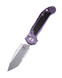 Microtech L.U.D.T. Tanto Edge, Partial Serrated, Marfione Select, Stonewash Finish, Purple Haze Anodized Frag Pattern, Titanium Accent - 841768196020 