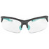 Walker's Impact Resistant Sport Glasses, Teal Accents, Clear Lenses, Black - 888151019627 