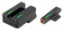 TruGlo TFX Pro, Tritium/Fiber-Optic, Day/Night Sights, Novak LoMount Cut, Orange Outline Front/Rear Green, Black - 788130022788 