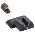 Meprolight Hyper Bright V-Sight, Green with Orange Front, Fixed Pistol Set - 810013522860 