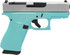 Glock G43X MOS, 9MM, 3.41" Barrel, 10 Rds, Robin's Egg Blue Frame / Crushed Silver Slide - 850059793688 