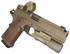 Nighthawk Custom Sandhawk Comp w/ Trijicon SRO 2.5 MOA Red Dot, 9MM, 5.00" Compensated Barrel, 17 RDs, Bronze/FDE - 144506512084 