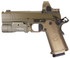 Nighthawk Custom Sandhawk Comp w/ Trijicon SRO & SureFire X300 Turbo, 9MM, 5.00" Compensated Barrel, 17 RDs, Aggressive Grip, Tan Cerakote - 158417240158 