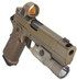 Nighthawk Custom Sandhawk Comp w/ Trijicon SRO & SureFire X300 Turbo, 9MM, 5.00" Compensated Barrel, 17 RDs, Aggressive Grip, Tan Cerakote - 158417240158 