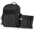 Savior Compact S.E.M.A Pistol Backpack, 3 Pistol Cases, 600D Polyester, Obsidian Black 