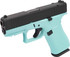 Glock G43X MOS, 9mm, 3.41" Barrel, 10 Rds, Robin's Egg Blue Frame / Black Slide 