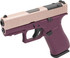 Glock 43X MOS, 9mm, 3.41" Barrel, 10 Rds, Black Cherry / Rose Gold Cerakote 