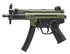 Heckler & Koch SP5K-PDW, 9mm, 5.83" Threaded Barrel, 10 RDs, Tri-Lug Adapter, Green 