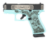 Glock 43X, 9mm, 3.41" Barrel, 15 RDs, Robin's Egg Blue / Black 