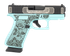 Glock 43X, 9mm, 3.41" Barrel, 15 RDs, Robin's Egg Blue / Black 