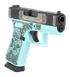 Glock 43X, 9mm, 3.41" Barrel, 15 RDs, Robin's Egg Blue / Black 